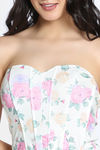 Zivame Non-Padded Short Slip Corset - Red Print — thumbnail 4